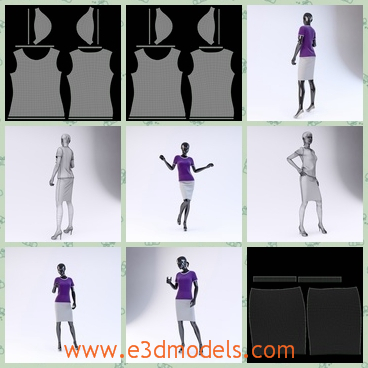 3d model the mannequin of a woman - This is a 3d model of the mannequin of a woman,which is slender and pretty.The model is the most outstanding figure in the showroom