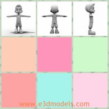 3d model the cartoon boy - This is a 3d model of the cartoon boy,which is small and cool.The boy is named as Leonardo,who is handsome and cute.