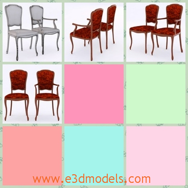 3d model the chair in the dining room - This is a 3d model of the chair in the dining room,which is covered with a fine surface and the model is luxury in the ordinary family.