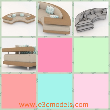 3d model the curved sofa - This is a 3d model of the curved sofa,which is designed specially,because the upper part is separated from the middle part.