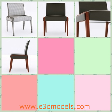 3d model the modern chair with a back - This is a 3d model of the chair with a back,which is made based on the real objects.The model is covered with leather materials.