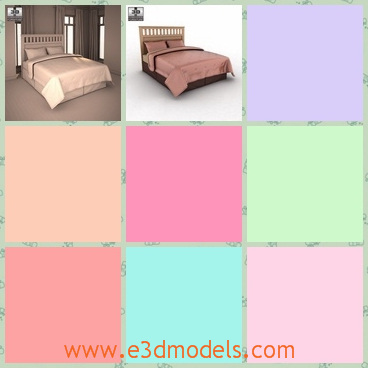 3d model the panel bed - This is a 3d model of the panel bed,which is tidy and clean.The model is made of wood and other materials.So the bed is so heavy to move.