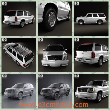 3d model a car of Cadillac - This is a 3d model of a Cadillac car made in 2002,which has longer body than the sedan cars.The roof can also be used to save stuffs.