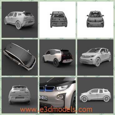 3d model BMW in 2014 - This is a 3d model about the BMW,which is large and popular.The charging station is also included with the model at no additional charge.