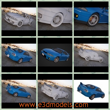 3d model the blue Nissan car - THis is a 3d model about the blue Nissan car,which is the famous car in Japan and it is also famous in the world.