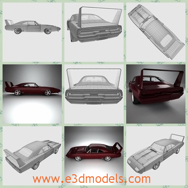 3d model the car in 1969 - This is a 3d model of the car in 1969,which is outdated and fast.The model is was popular when it was first made.