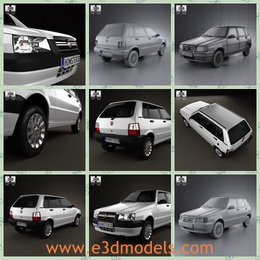 3d model the car made in Italy - This is a 3d model of the car made in Italy,and all main parts are presented as separate parts therefore materials of objects are easy to be modified or removed.