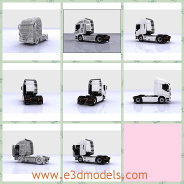 3d model the truck in white - This is a 3d model of the truck in white,which is large and heavy.The model is used to deliver goods.